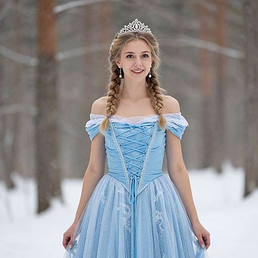 Regal Woman in Snowy Forest