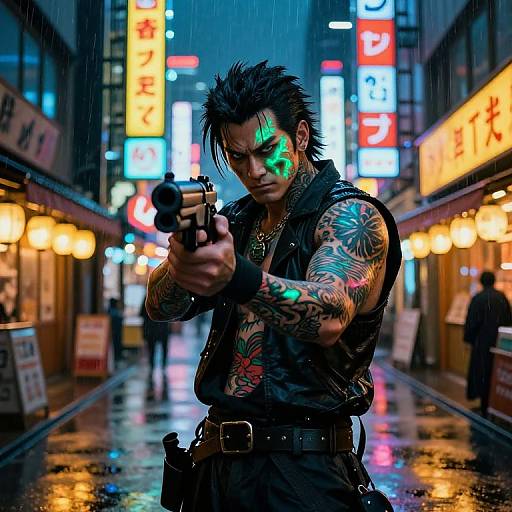 Cyberpunk Yakuza in Neon Tokyo