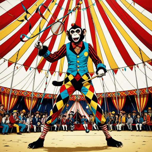 Agile Circus Performer in Colorful Big Top