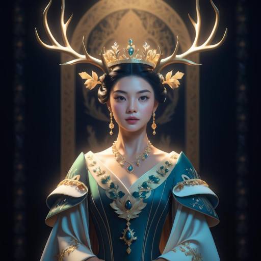 Regal Deer Portrait with Dramatic Flair