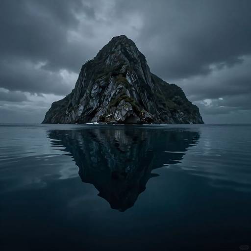 Mysterious Mountainous Island Reflection