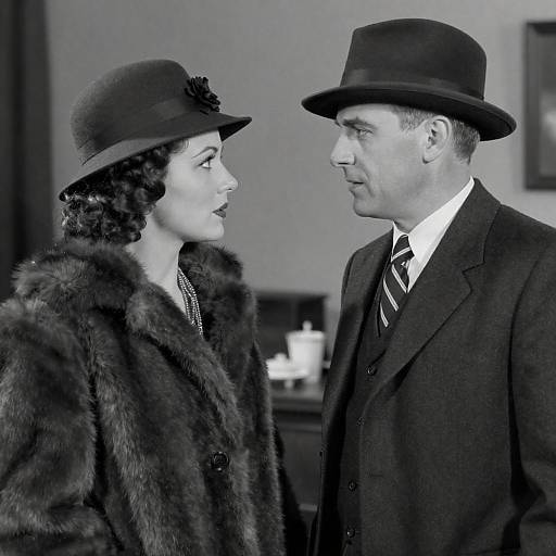 1930s Style Man and Woman in Black and White