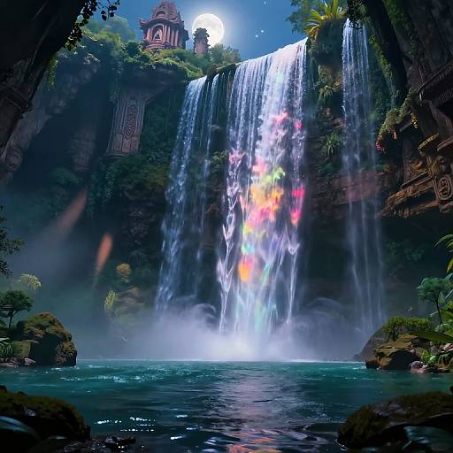 Underwater View of Celestial Waterfalls