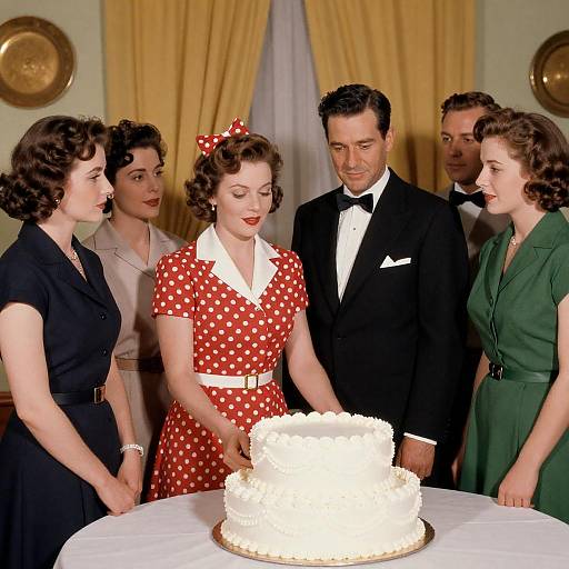 1950s Vintage Cake Party Photograph