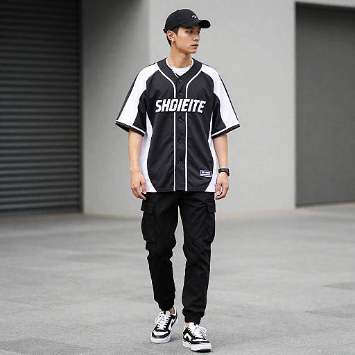 Urban Streetwear Baseball Jersey Outfit