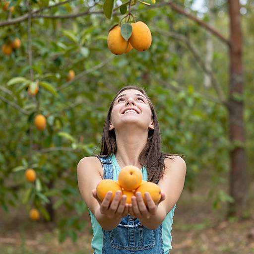 Woman Embracing Nature's Abundance