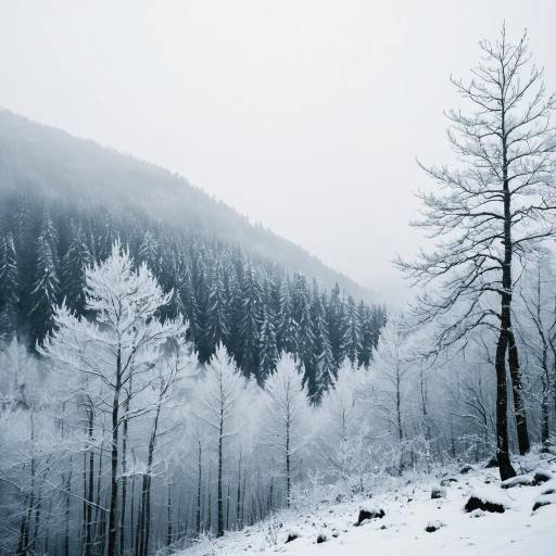 Misty Winter Mountain Forest