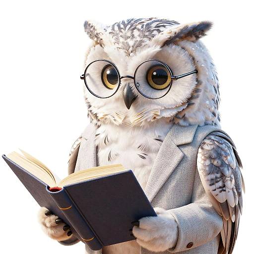 3D Realistic Scholarly Owl Illustration