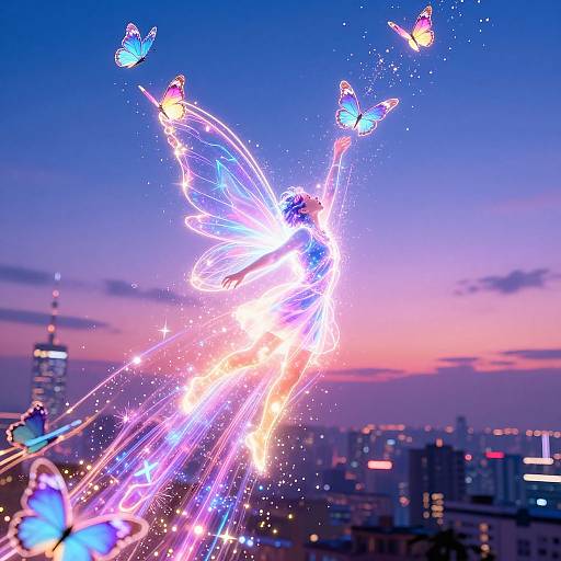 Neon Butterfly Powers Uplifting Hero