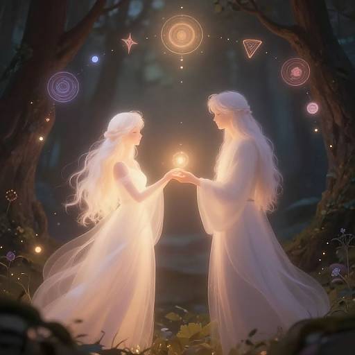 Ethereal Couple in Magical Forest