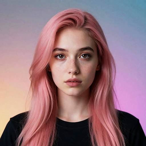 Ultra-Realistic Pink-Haired Emo Portrait Photo