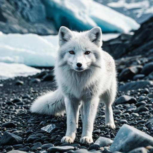 Arctic Fox on Glacial Shore Arctic Fox on Glacial Shore