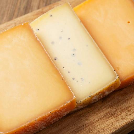 Close-Up of Three Cheese Slices