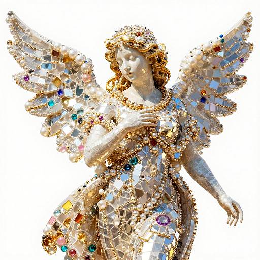 Beaded Angel Mosaic in Baroque Style
