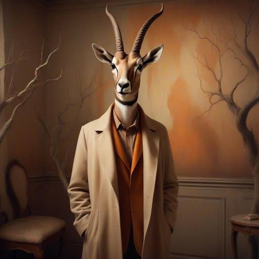 Anthropomorphic Gazelle in Elegant Coat
