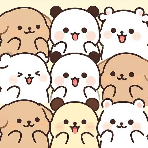 Cute Cartoon Animals with Exaggerated Expressions