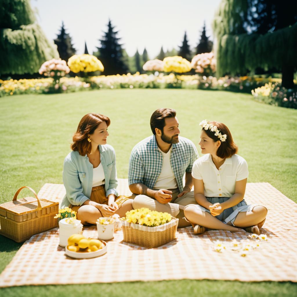 Nostalgic Family Picnic in Summer Sunshine