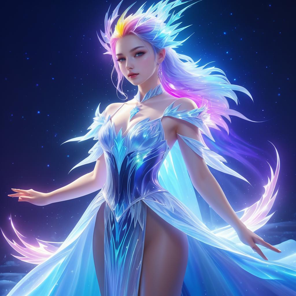 Enchanting Ice Sorceress with Sparks