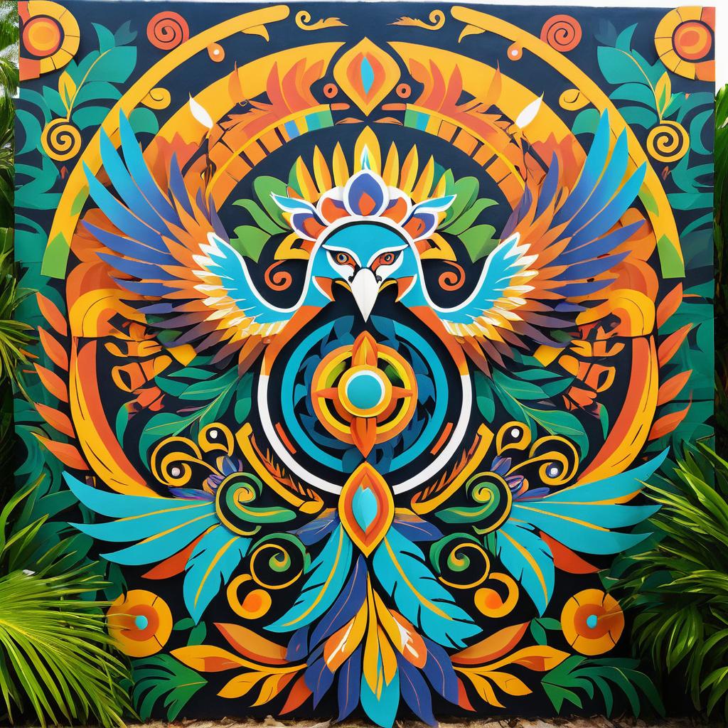 Mayan Eagle Spirits Mural Artwork