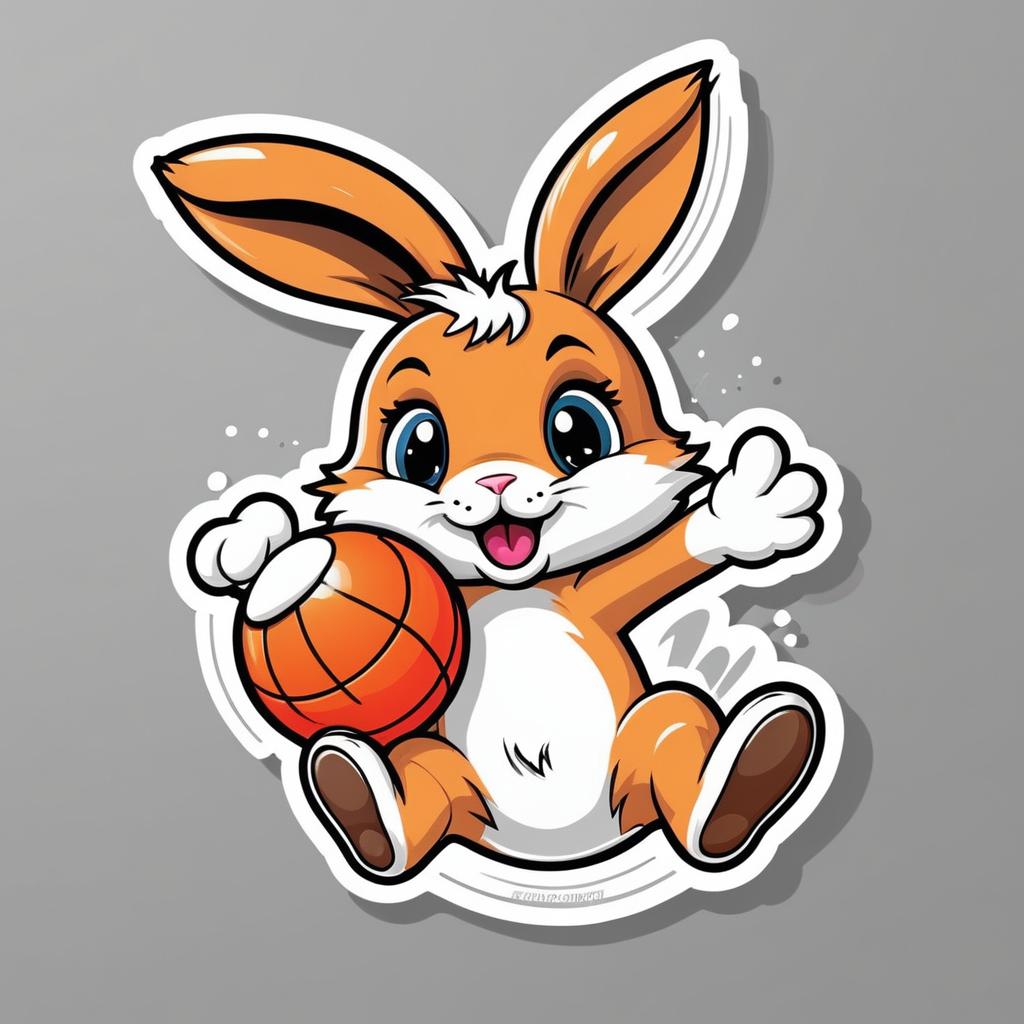 Playful Cartoon Rabbit Sticker Design