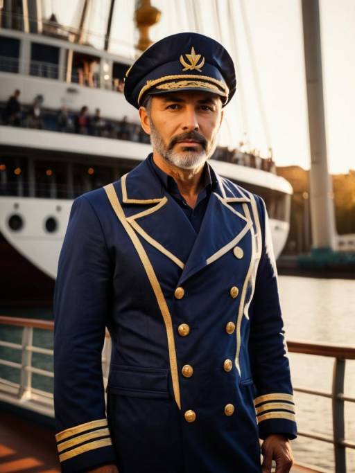 Man in Ship Captain Costume
