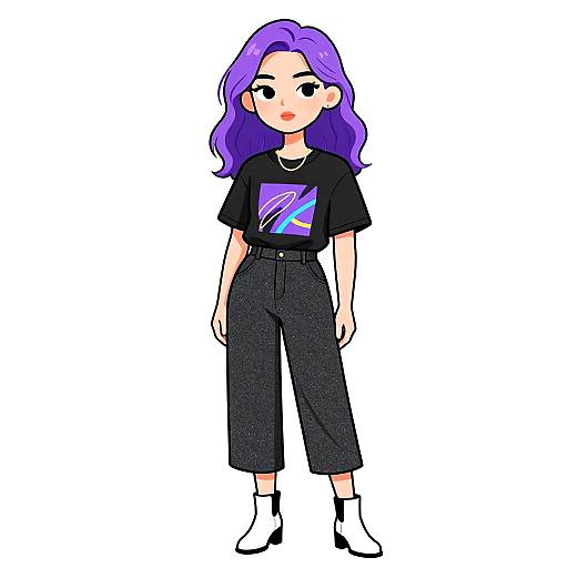 Stylish Woman in Casual Modern Outfit