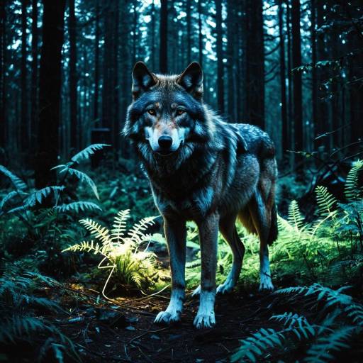 Bioengineered Wolf in Neon Forest Bioengineered Wolf in Neon Forest