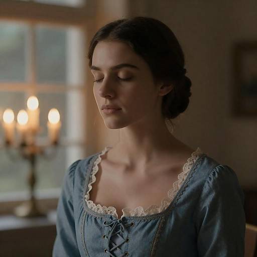 Young Woman in 18th Century Blue Dress