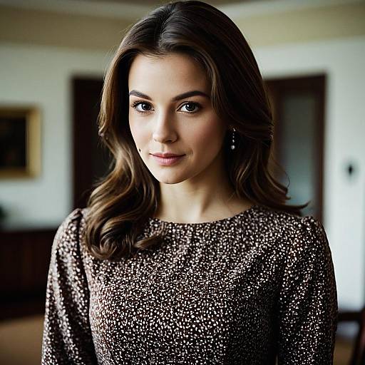 Young Woman in Formal Modest Dress