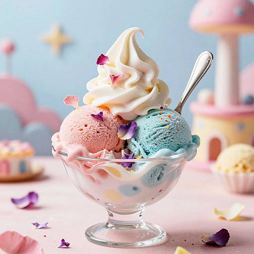 Whimsical Vibrant Ice Cream Petals