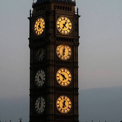 Towering Multi-Faced Clock at Horizon