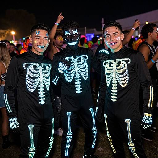 Skeleton Glow Halloween Rave Costumes