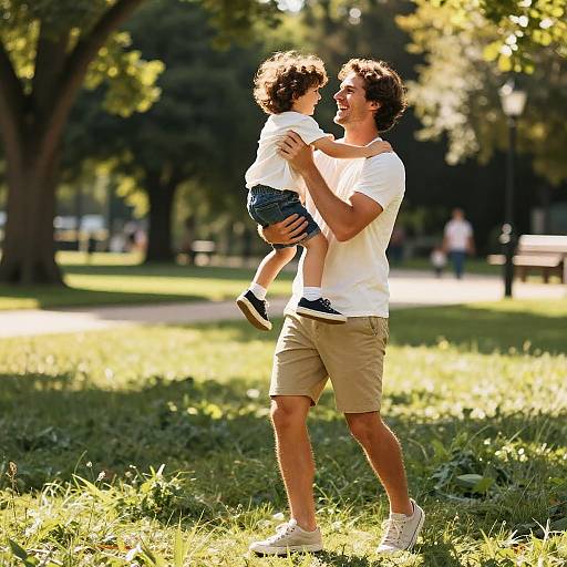 Joyful Daddy Playing in Sunny Park