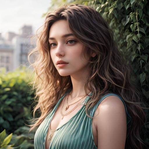 Serene Girl in a Sunny Garden