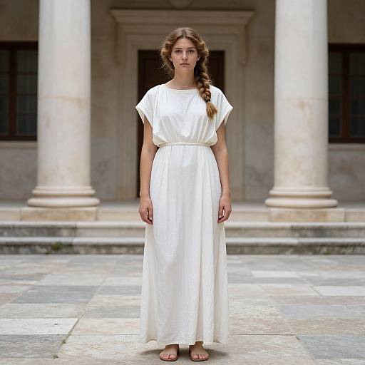 Woman in Early Greek White Dress