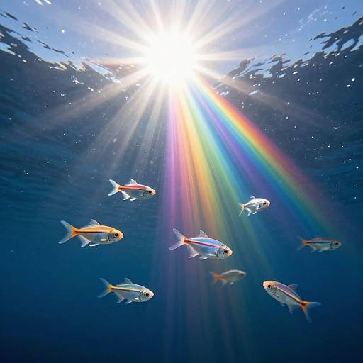 Graceful Glass Fish Ascending Sun