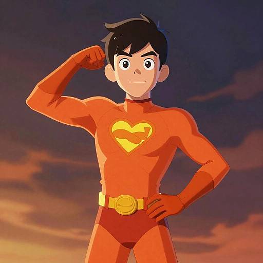 Confident Teenage Superhero Illustration