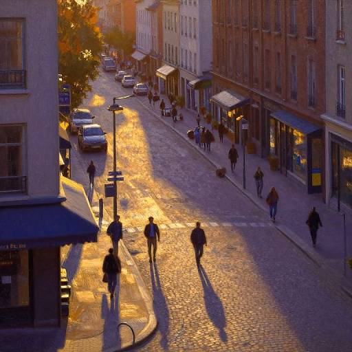 Impressionistic Golden Hour Cityscape