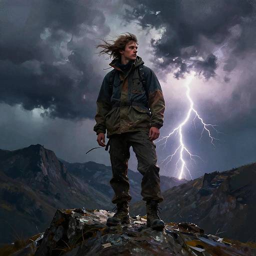 Darrin on Stormy Mountain Peak