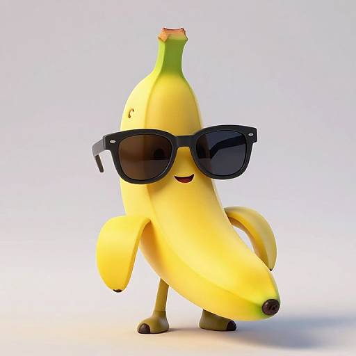 Foreshortened Personified Banana Character