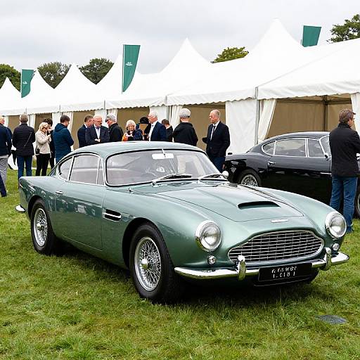Classic Green Aston Martin at Festival