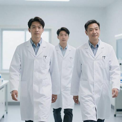 Three Men in White Lab Coats