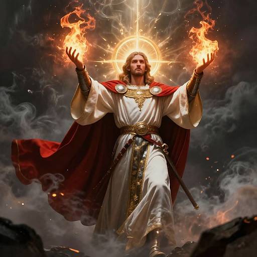Divine Priest in Fiery Battle
