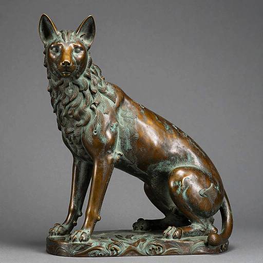 Photorealistic Bronze Vixen Statue