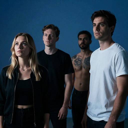 Dramatic Portrait in a Blue Room