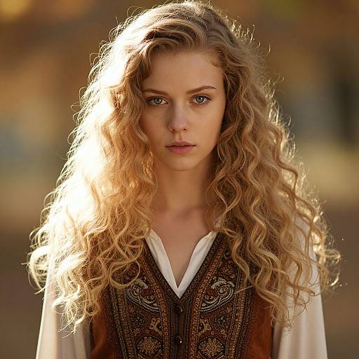 Sunlit Portrait of Blonde Woman