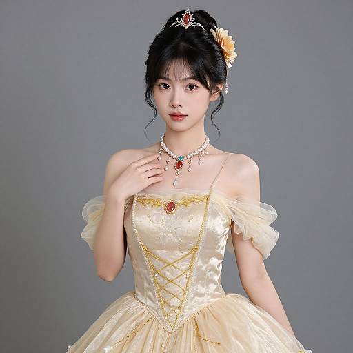 Elegant Belle Costume with Jewelry
