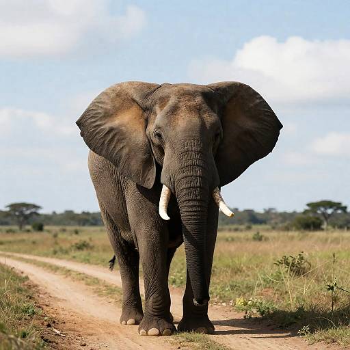 Majestic African Elephant in Grassland