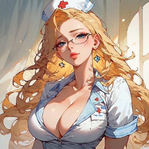 Blonde Nurse in Glasses