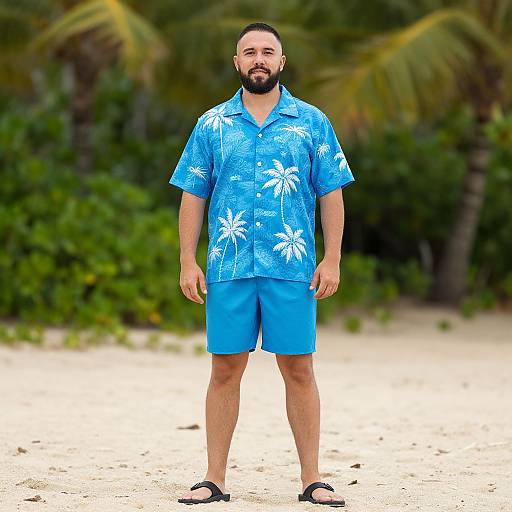 Blue Hawaii Beach Outfit Male